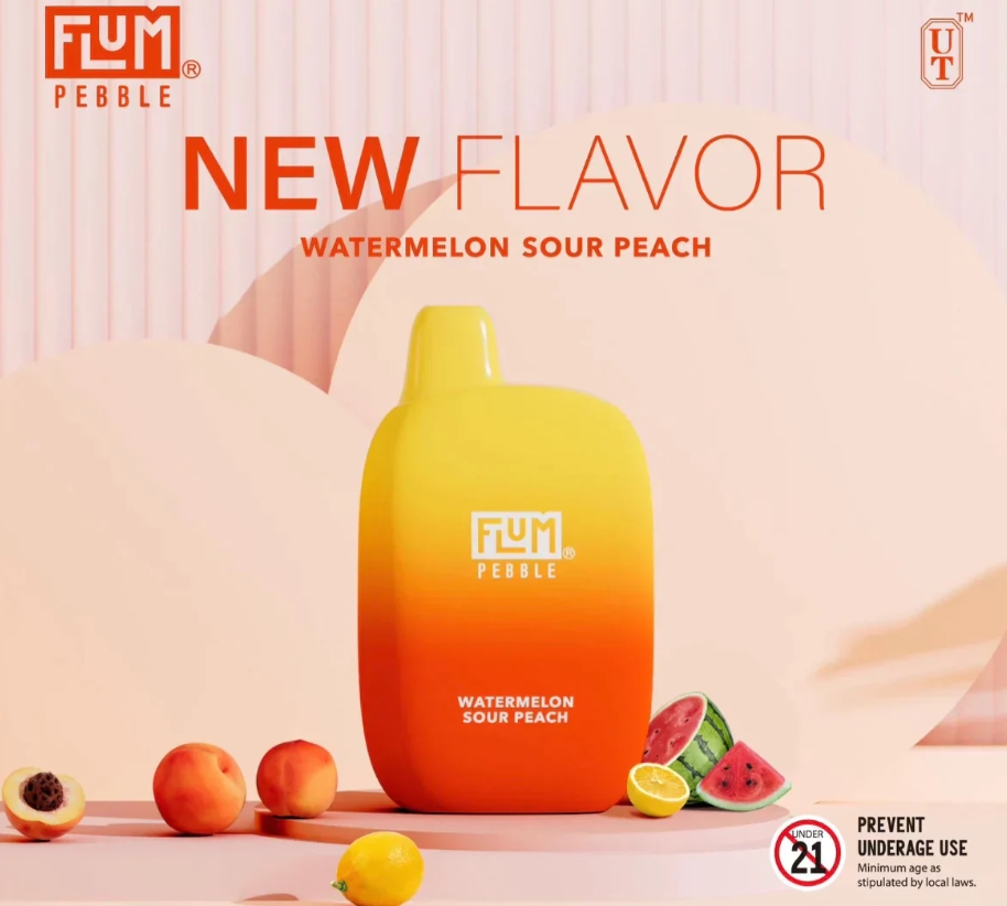 FLUM PEBBLE 6000 Puffs Vape - arbuz kwaśna brzoskwinia: Nowy wymiar smaku i wydajności na polskim rynku 2025